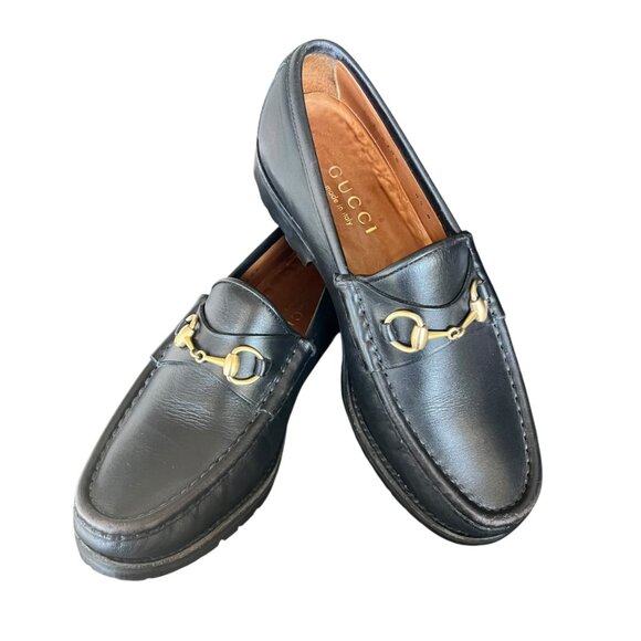 Gucci Women’s 1953 Horsebit Lug Sole Loafers – Black Leather, Size 6.5 - Picture 1 of 16